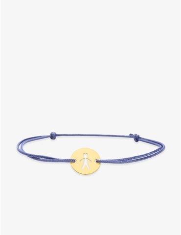 Bracelet cordon bleu motif garçon en or jaune 375 ‰