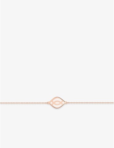 Bracelet Ondine Or rose 375‰, motif laque ivoire