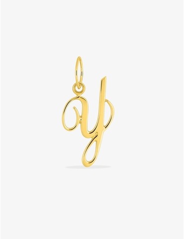 Pendentif lettre Y anglaise or jaune 375‰
