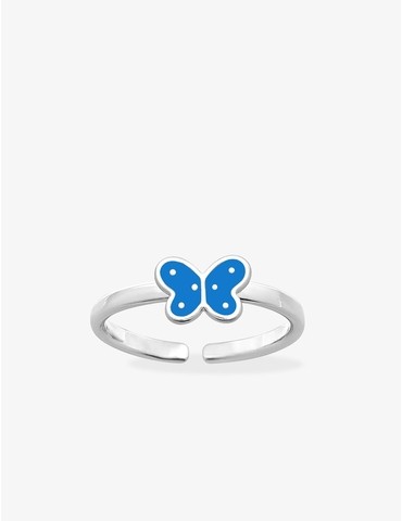 Bague réglable papillon bleu argent 925‰ rhodié