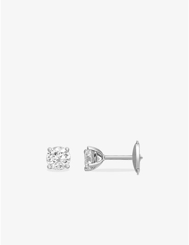 Boucles d'oreilles Or Blanc et diamants synthétiques 2 x 0,50 ct
