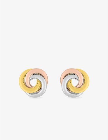 Boucles d'oreilles tricolores or 375‰