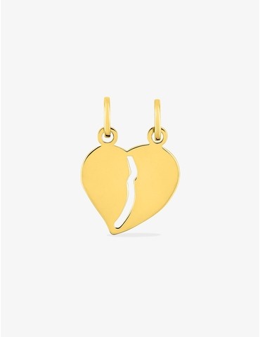 Pendentif cœur sécable en or jaune 375 ‰