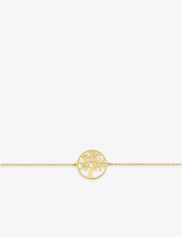 Bracelet chaine et arbre de vie en or jaune 375 ‰