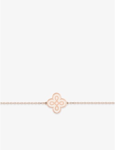 Bracelet Lorever Or rose 375‰, motif laque ivoire