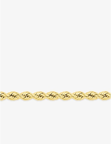 Collier creux maille corde or jaune 750 ‰ centre 4 mm