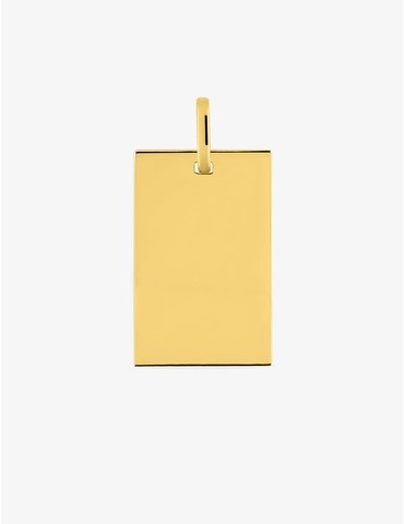 Pendentif plaque rectangle GI or jaune 750 ‰ 15 x 30 mm