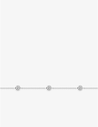 Bracelet or blanc 750 ‰ motifs ronds et oxyde de zirconium