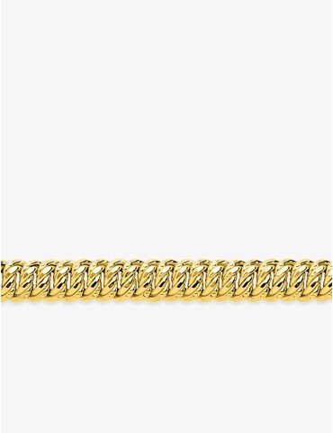 Bracelet chaîne américaine 10 mm or jaune 750‰